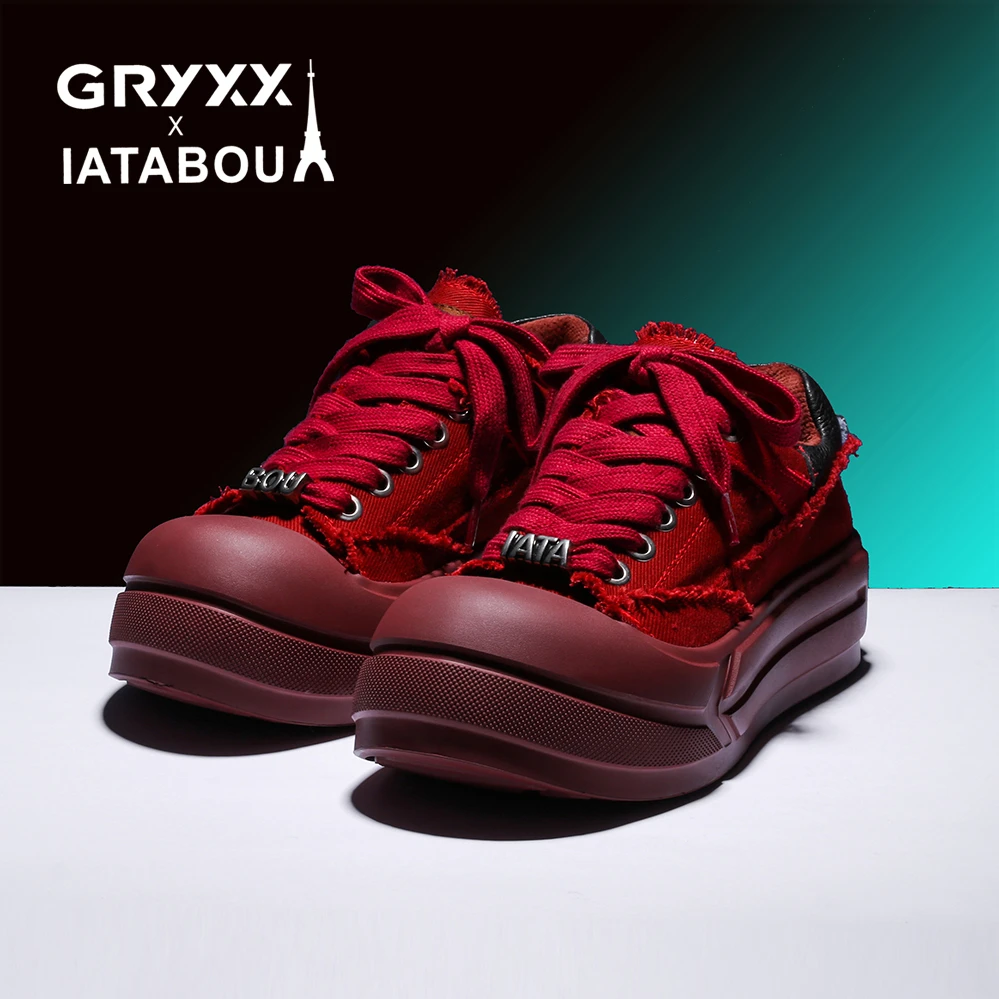 IATABOU【小胖丁】潮流百搭厚底系带休闲时尚女鞋 2024001-2