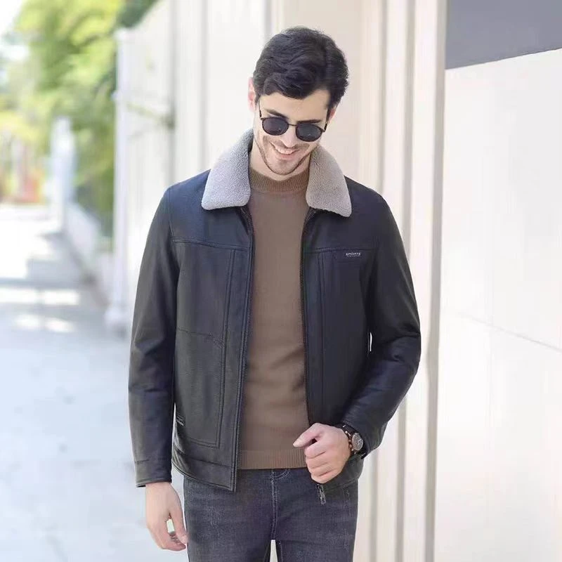 高端商务休闲翻毛领皮羽绒072