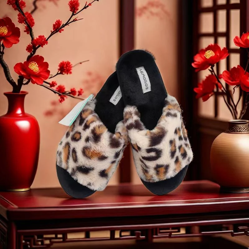 MW0038~39四季豹纹小兔毛居家拖