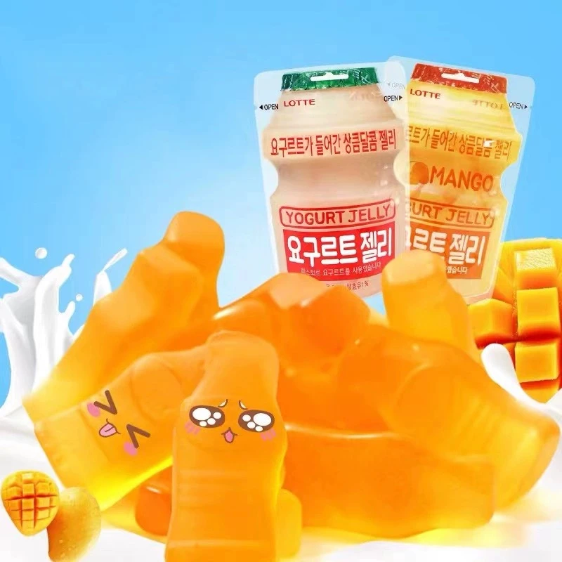Lotte/乐天50g乳酸菌味芒果味软糖qq橡皮糖零食韩国进口休闲好吃