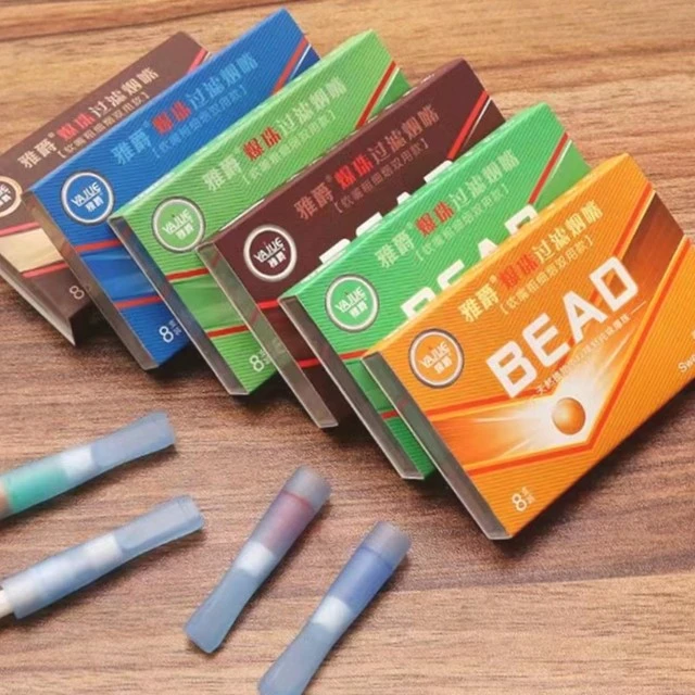 雅爵粗细支通用一次性清新水果味烟嘴爆珠软体三重过滤嘴男士