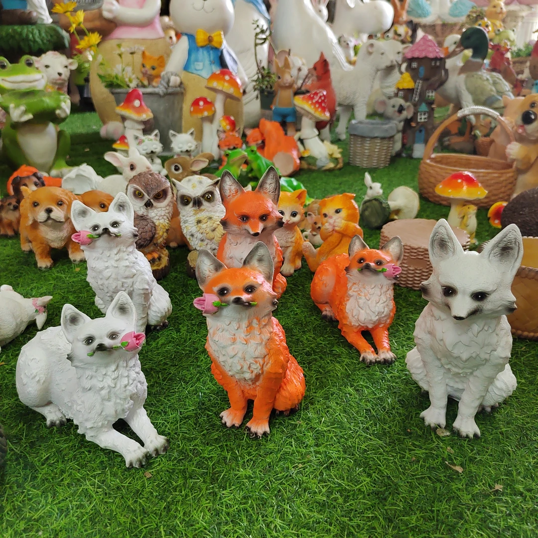 可爱超萌九尾狐多肉植物花园摆件