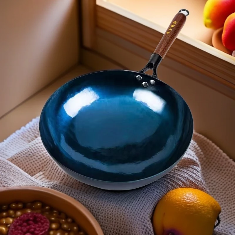 章丘铁锅无涂层锻打家用炒菜纯铁锅耐用炒菜锅