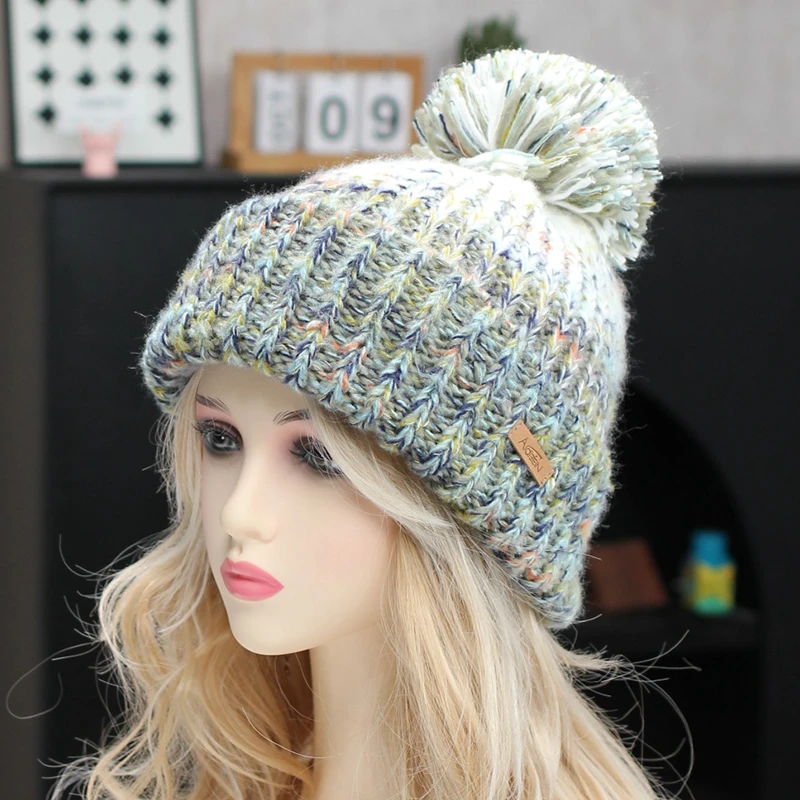 秋冬新品加厚毛线帽子大头围时尚保暖加厚毛线帽子AI-099