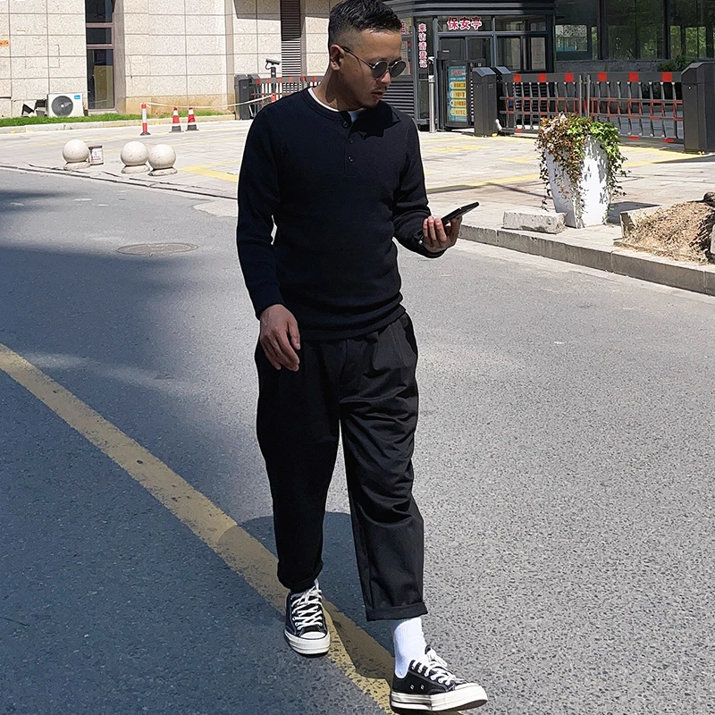 君砰1501清凉双褶九分休闲裤百搭简约裤子宽松运动舒适夏季男士