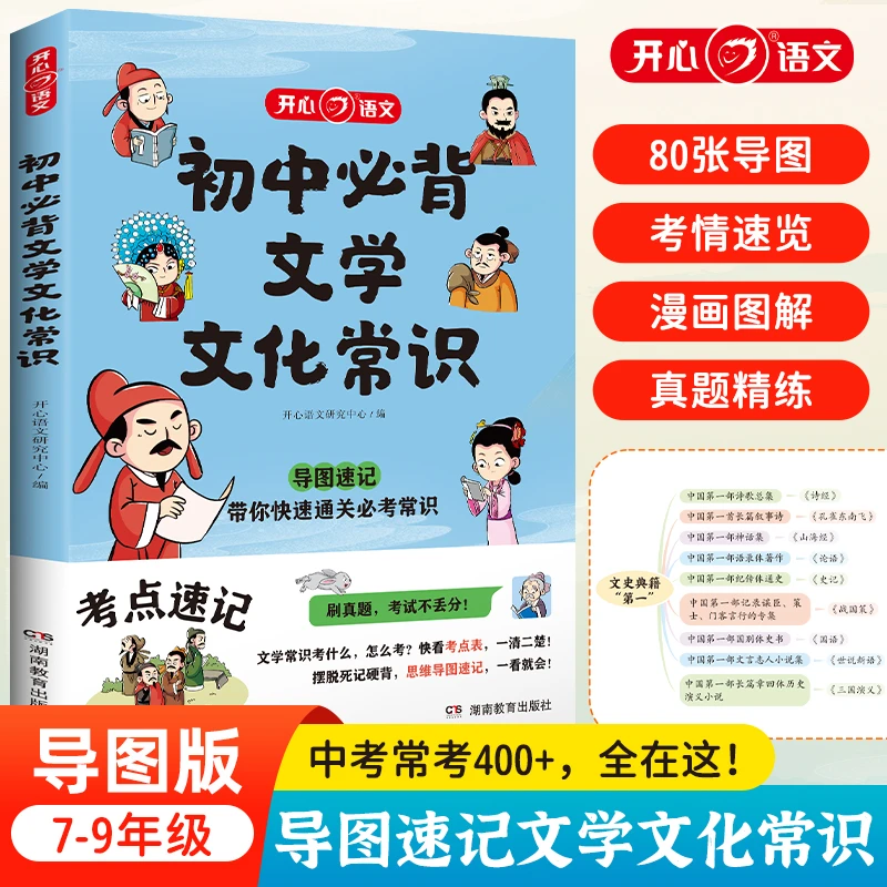 初中必背文学文化常识 思维导图速记中考语文基础知识大全 文学常
