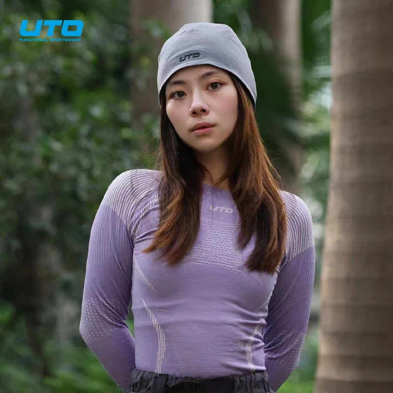 UTO/悠途绵羊毛针织帽秋冬户外运动跑步骑行健身吸湿排汗保暖帽
