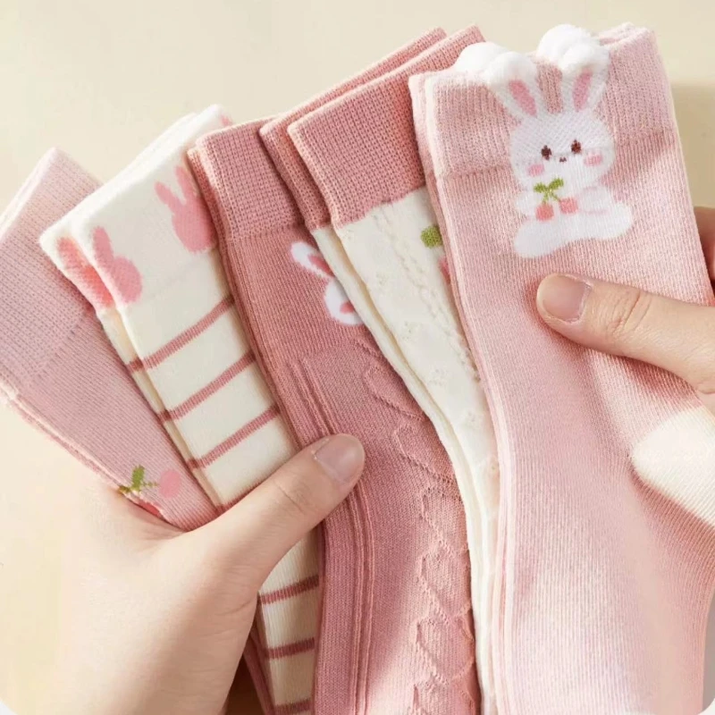 儿童袜子春秋女童秋冬季中筒袜女孩宝宝童袜可爱卡通透气学生棉袜