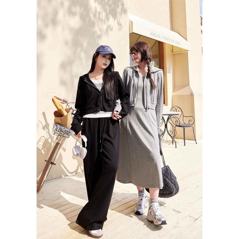 QC李潇洒微胖大码运动套装短款卫衣外套女秋卫裤XS408G98/D80