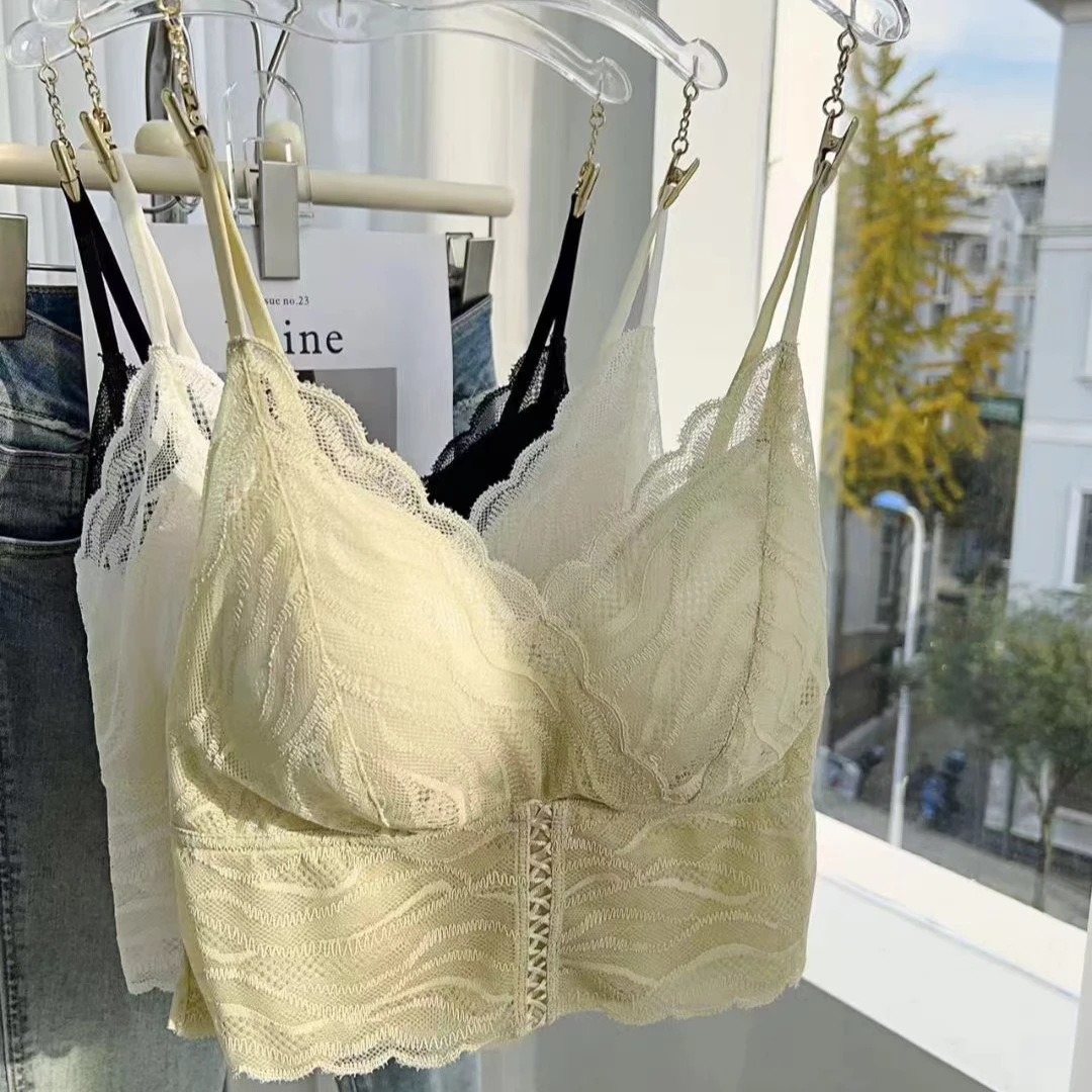 【田心云】/,法式薄款无钢圈蕾丝防走光舒适透气内搭美背【0433#】