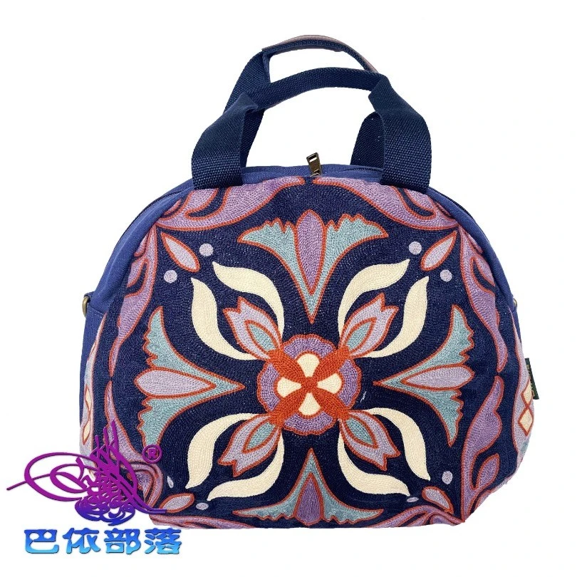巴依部落原创新疆特色民族风帆布单双肩手工褡裢印花旅行文艺女包