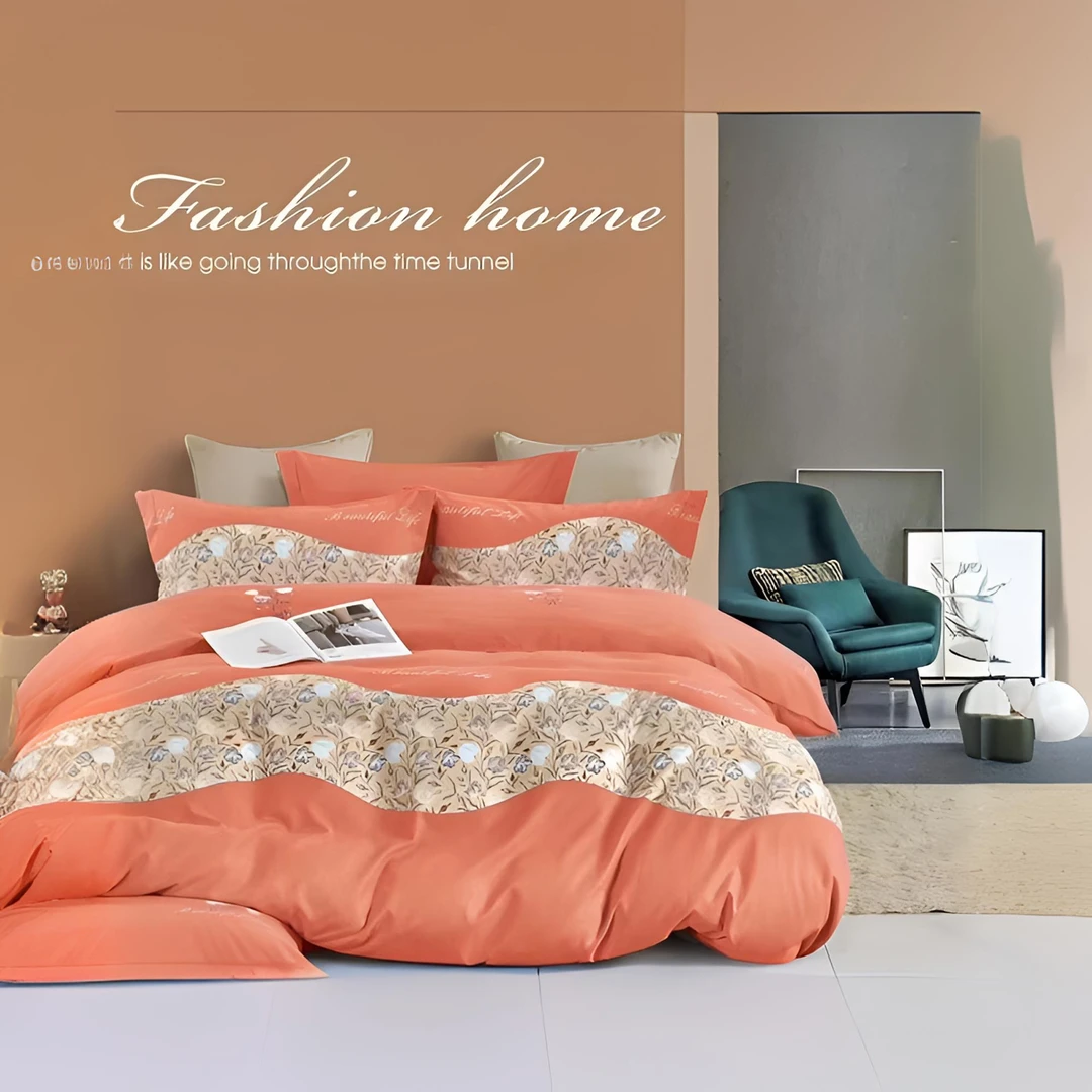 新款加厚轻奢亲肤棉被罩-盛典花枝柔软舒适爆款大床被罩简约高级