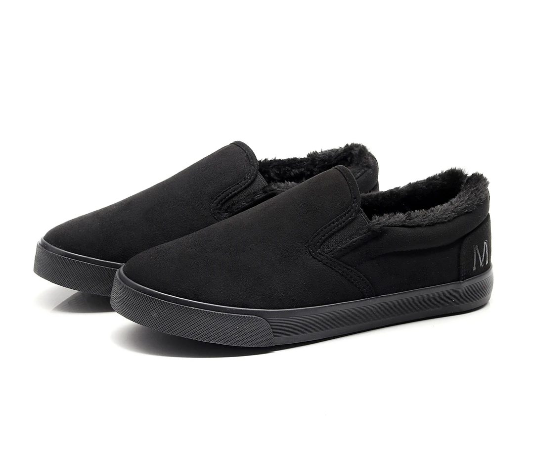 新款黑色男士鞋老北京布鞋加绒加厚保暖帆布鞋男棉鞋懒人鞋一脚蹬