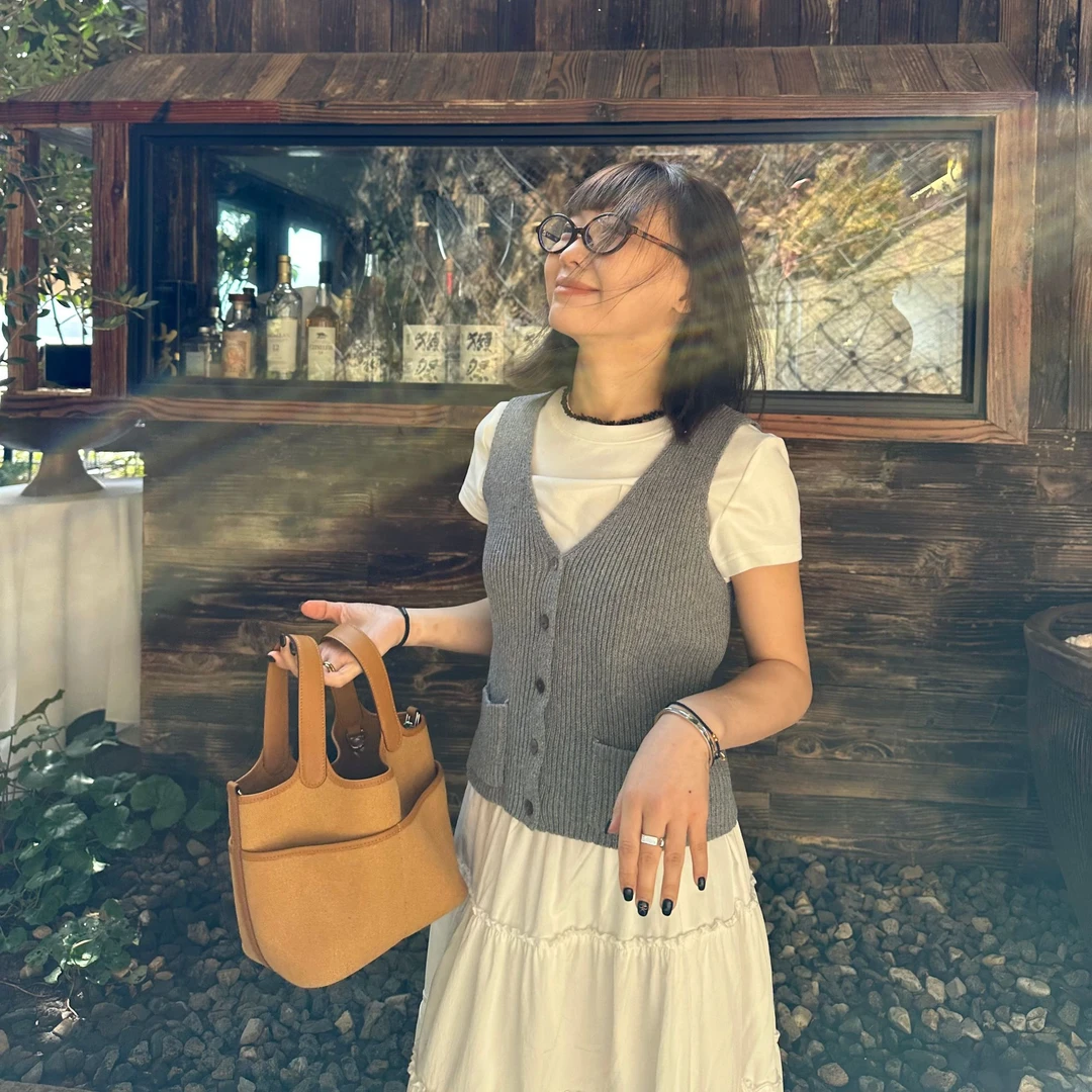 Our2【小口袋马甲】羊毛复古短款百搭法式无袖背心马甲【B7208】