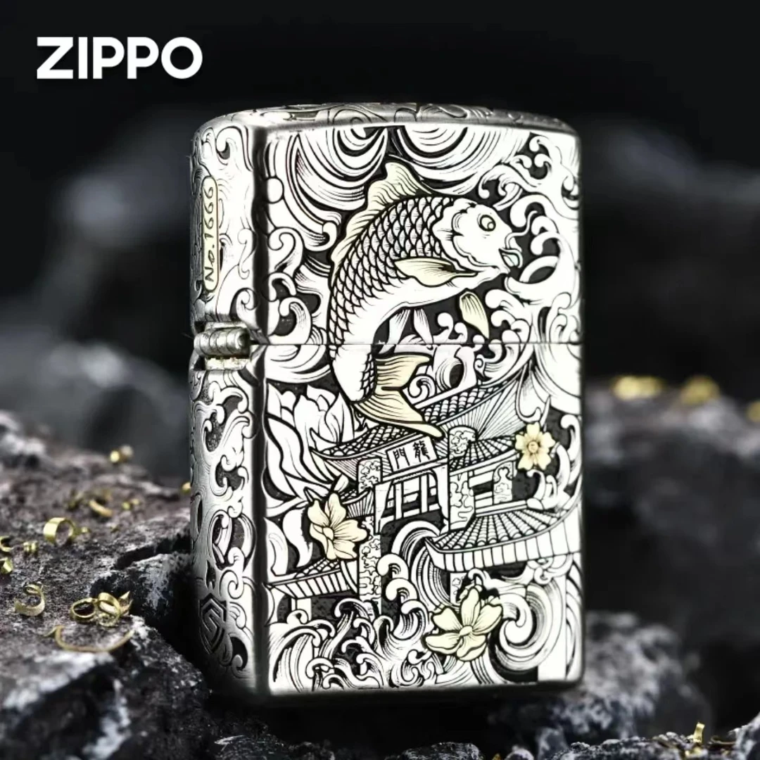 ZIPPO/之宝打火机925银鱼跃龙门男士高级礼品礼物送男生高档奢华