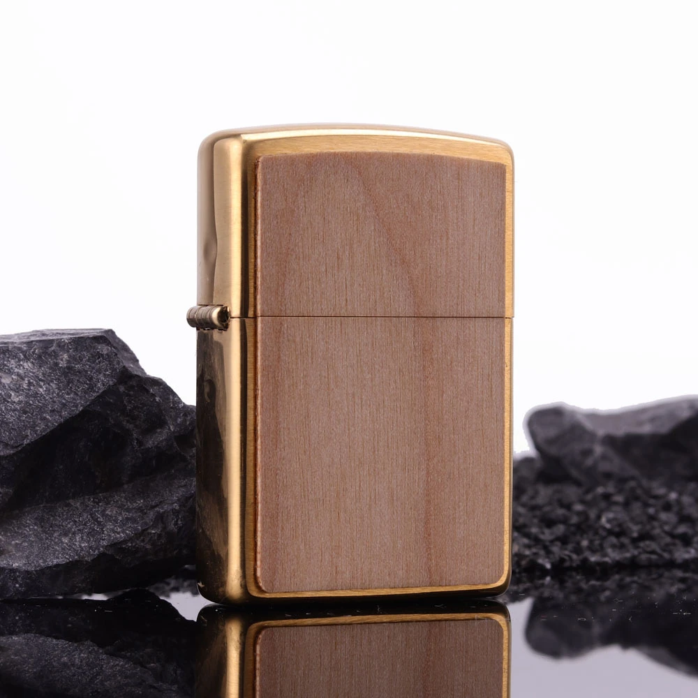 ZIPPO/之宝打火机美版原版 复古桦木肌理独特木质贴章简约TCJ1