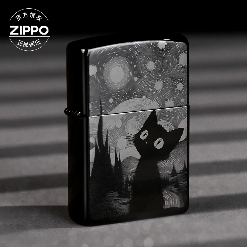 ZIPPO/之宝打火机原装正品星空猫咪黑冰时尚高颜值经典男生礼物 商品图
