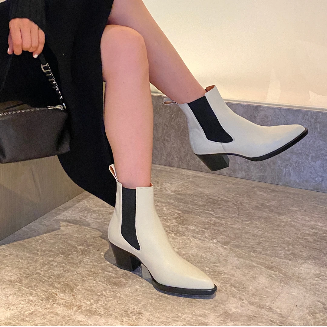 MY WANTS 小女人中跟真皮爆款短靴女秋冬新款MW202012020【3-1】