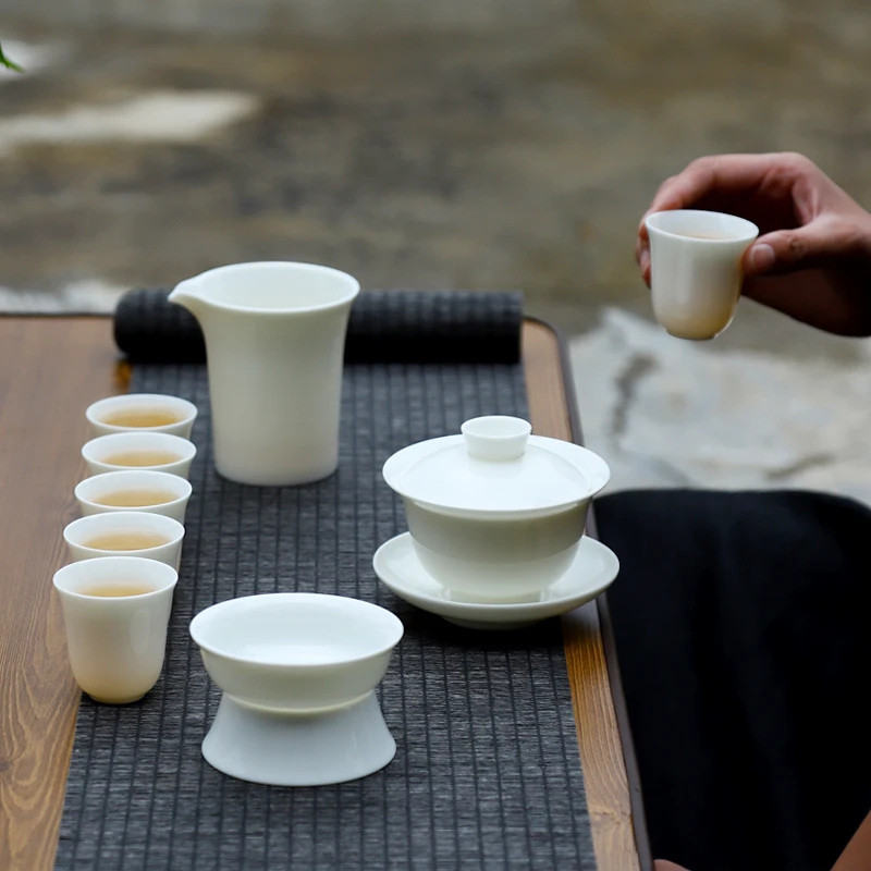 瓷先生德化白瓷羊脂玉瓷礼品套装茶具礼盒装功夫茶具整套礼盒套装
