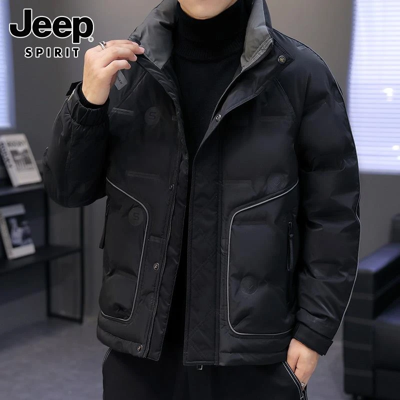 Jeep吉普羽绒服男款冬季立领加厚保暖青年上衣男款羽绒衣外套男士