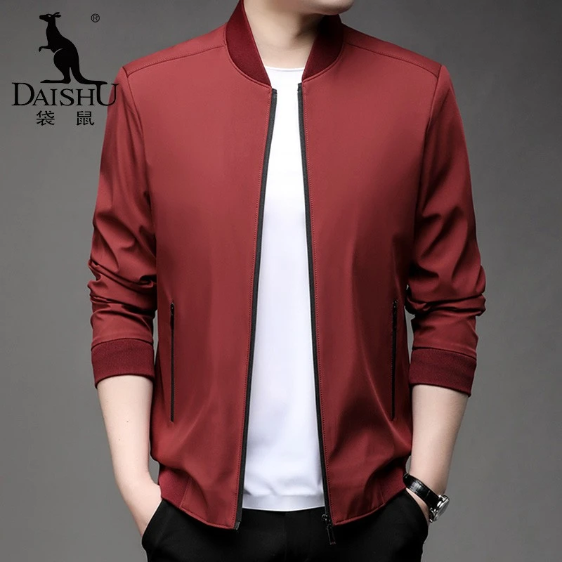 Dai Shu/袋鼠2025韩版棒球领秋季休闲男百搭外套春装男士商务夹克