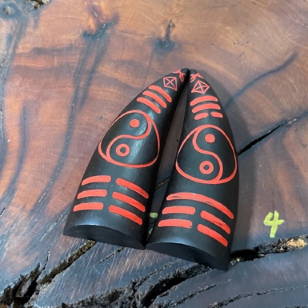 已开雷击木枣木雷芯玉化挂件小摆件