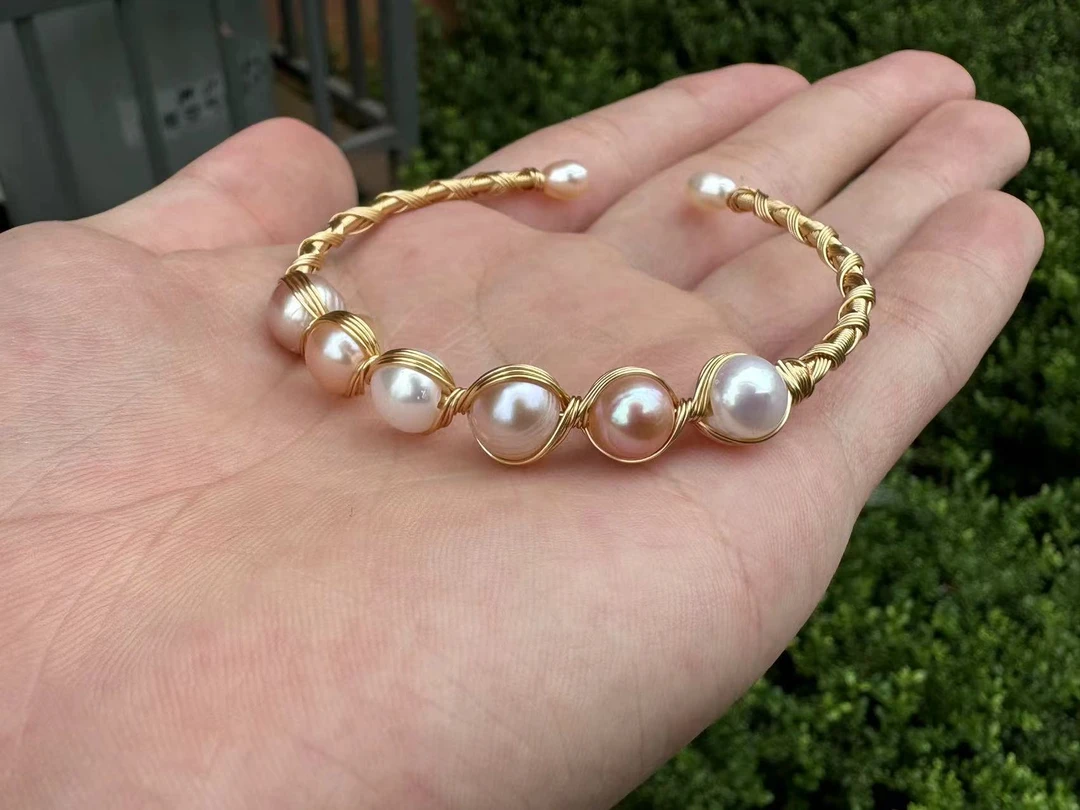 【清  七彩祥云手链】淡水珍珠绕丝工艺KL098