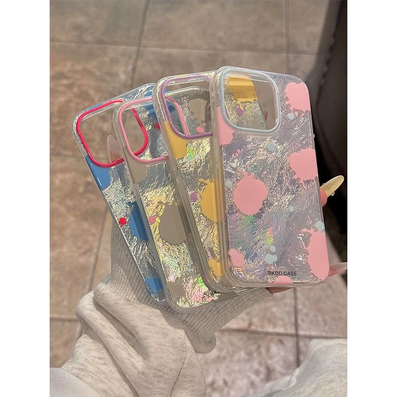 简约泼墨适用苹果13手机壳iPhone15冰川纹14高级12promax防摔11软
