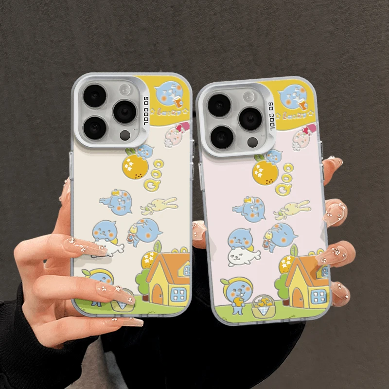 欢快酷儿适用华为vivo小米oppo荣耀苹果13手机壳15镭射14硬