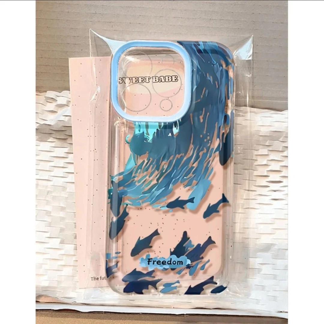 深海鱼群适用华为oppo荣耀vivo小米苹果13手机壳iPhone15透明14潮