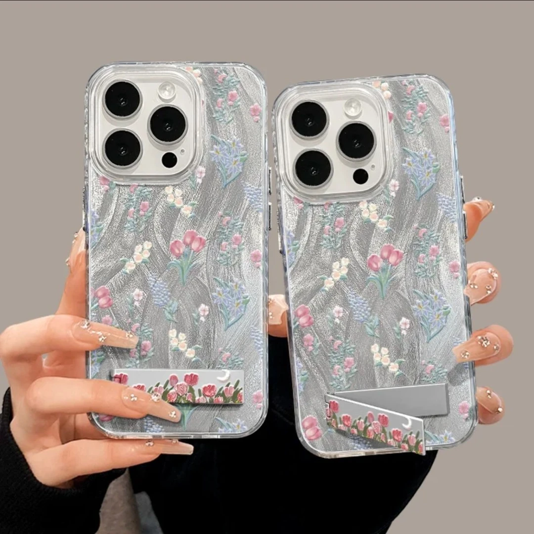 ins风满屏花束适用华为VIVO小米OPPO荣耀苹果15手机壳13镭射14女