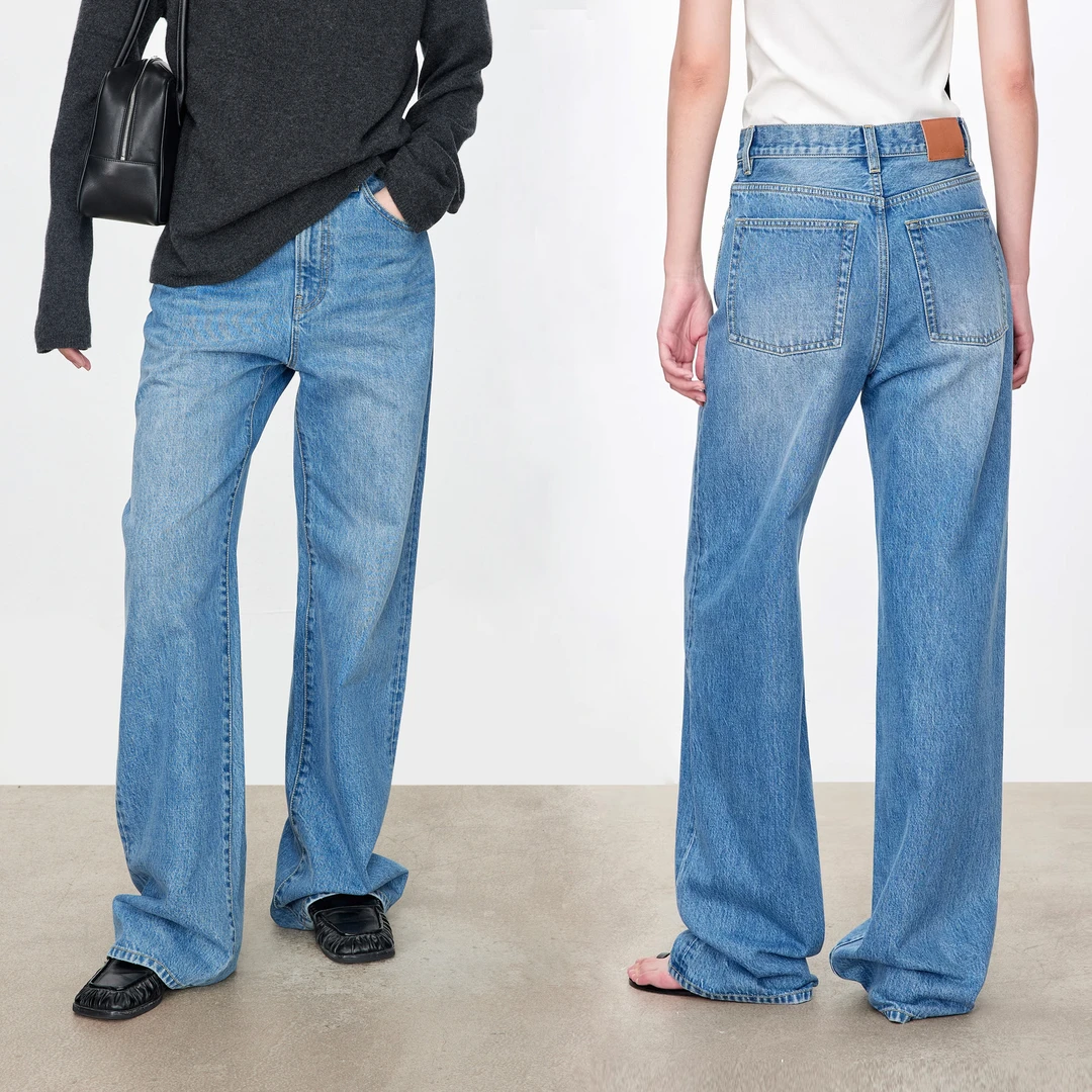 CHICJOC专柜同款经典B入意大利进口牛仔 百搭显瘦高VTG直筒牛仔裤