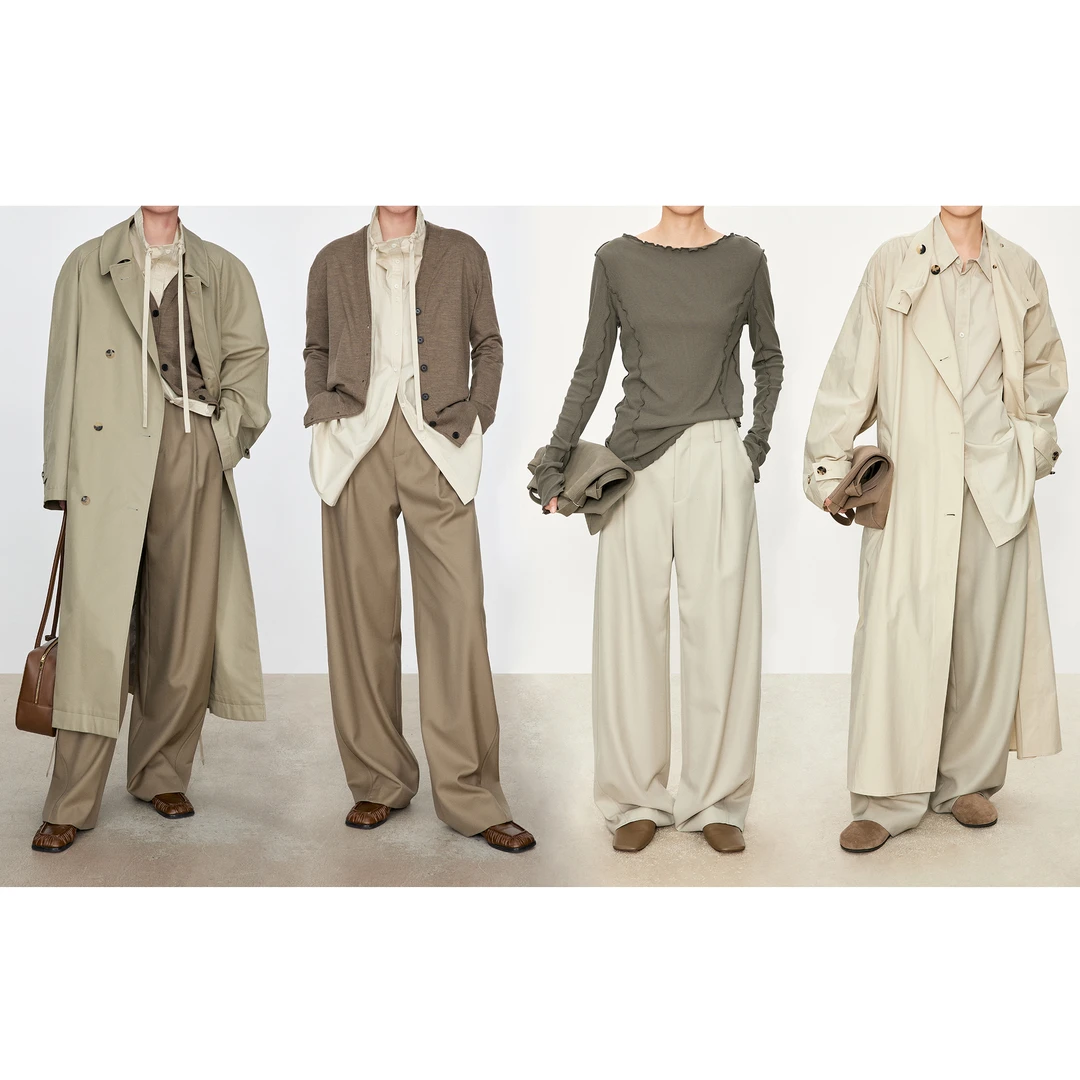 JOC专柜意大利鼎级敲细精纺羊毛 复古百搭显高连腰微弧阔腿裤