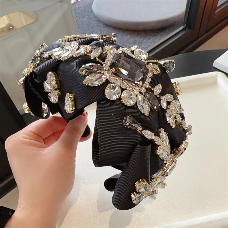 重工蝴蝶结水钻虞美人发箍