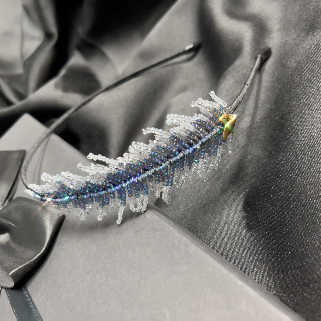 西子家晶晶石羽毛系列高端配饰发箍