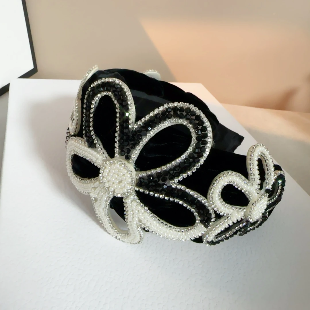 【双面花朵】宽边韩国丝绒遮白发碎发显发量多洋气发箍