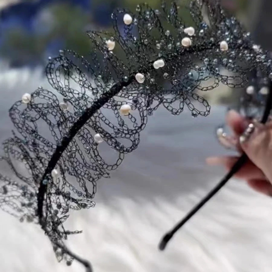 西子夜色凝结系列钩编工艺水晶饰品配饰发箍