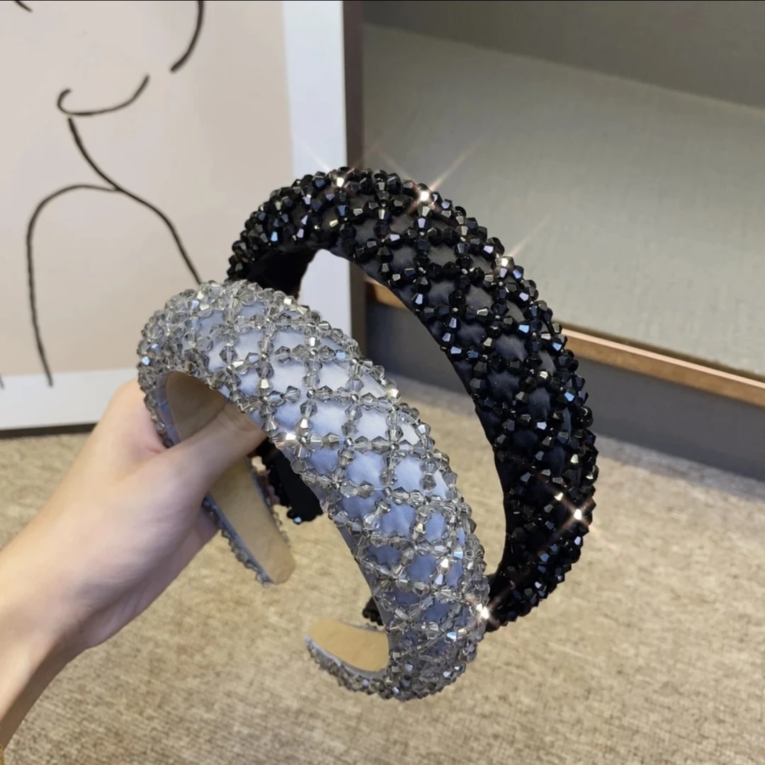 【双色晶石】手工气质发箍百搭时尚头饰编织轻奢网红超闪简约日常