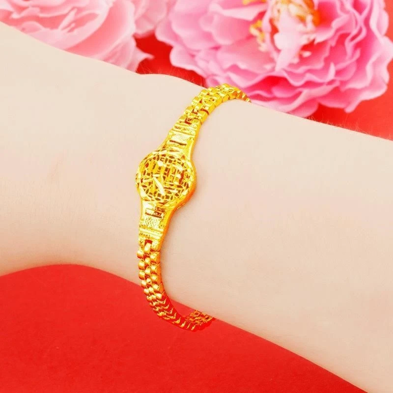 铜合金手链 正品 金色精品福字手表手链 轻奢不掉色时尚妈妈手链