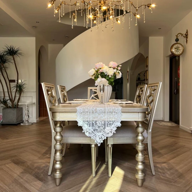 蕾丝桌旗美式餐桌旗长条桌布防尘盖巾欧式电视柜盖布长方形家用