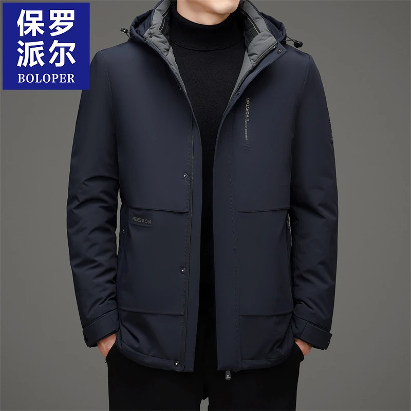 保罗高端羽绒服男款加厚户外冬季连帽2025年新爆款男士冬装外套潮