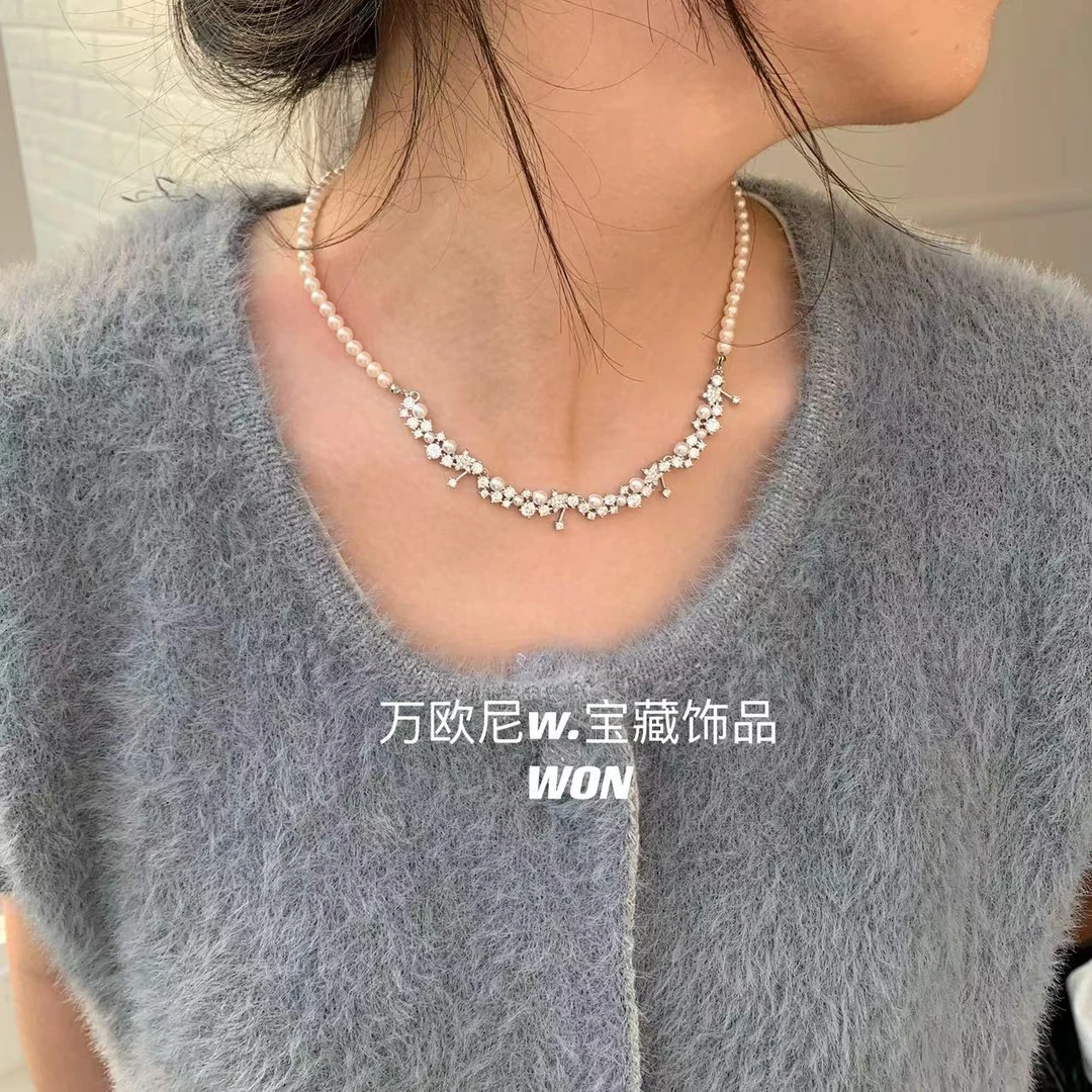 铜合金贝珠项链 稀有！冬日碎片~小星云猪猪星光点点千金项链RJ114