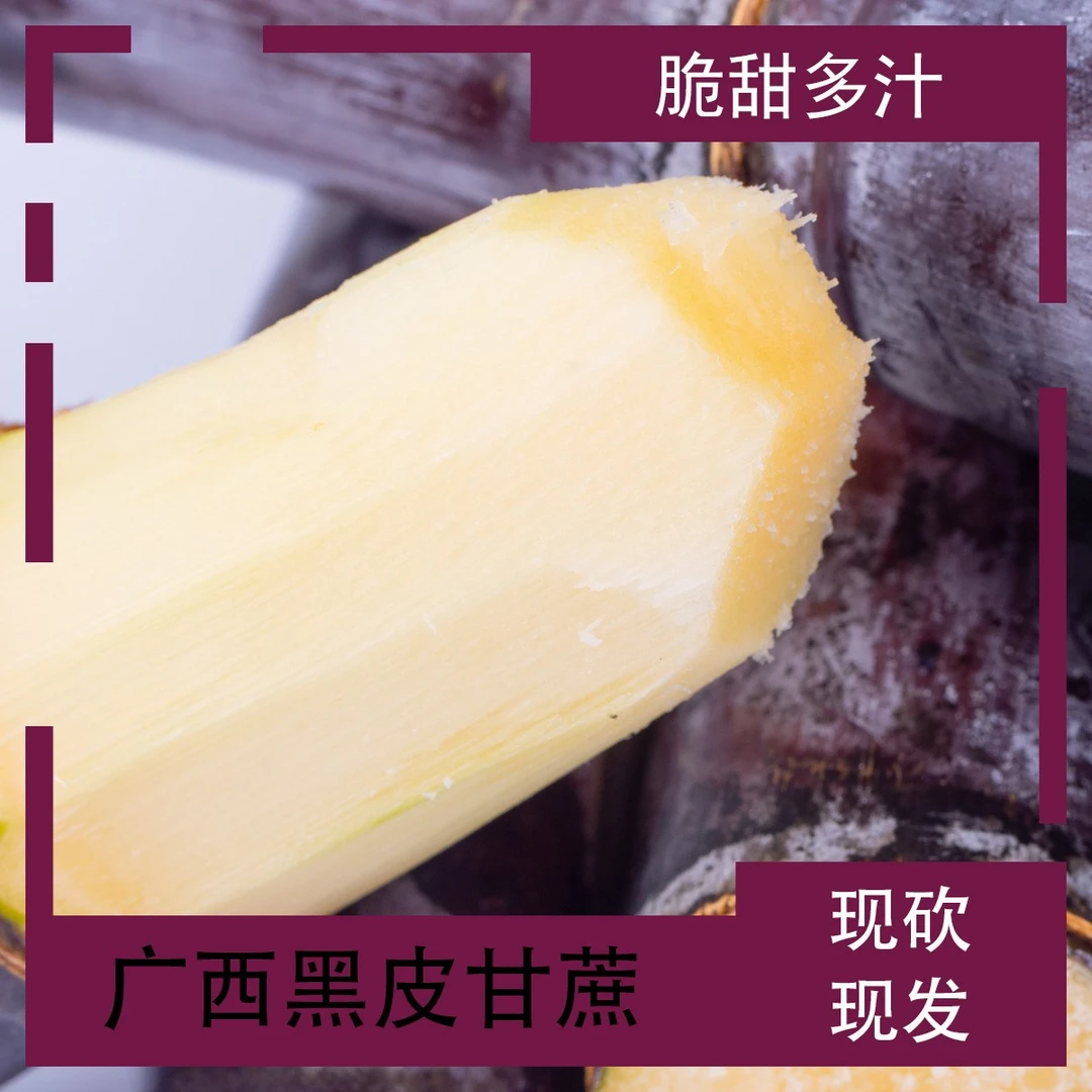 甘蔗广西黑皮甘蔗9斤脆甜5斤/装多汁包邮农家食用削皮酥脆中段