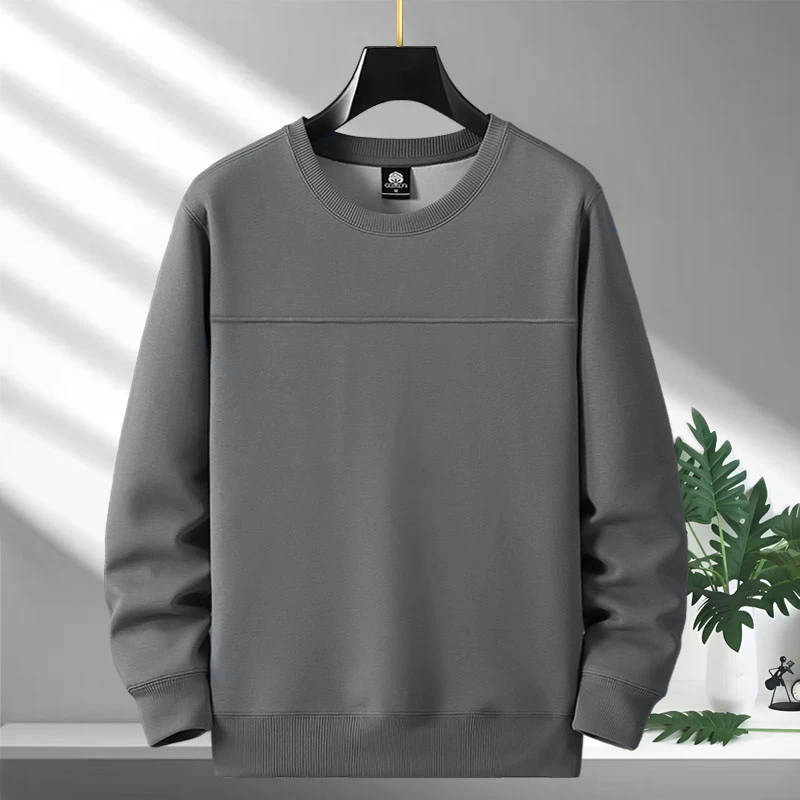 【2025新款】春秋冬季圆领套头加绒卫衣休闲时尚百搭男士长袖卫衣