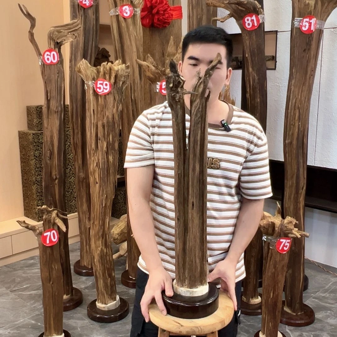 沉香摆件拈**笑海南沉香原料摆件