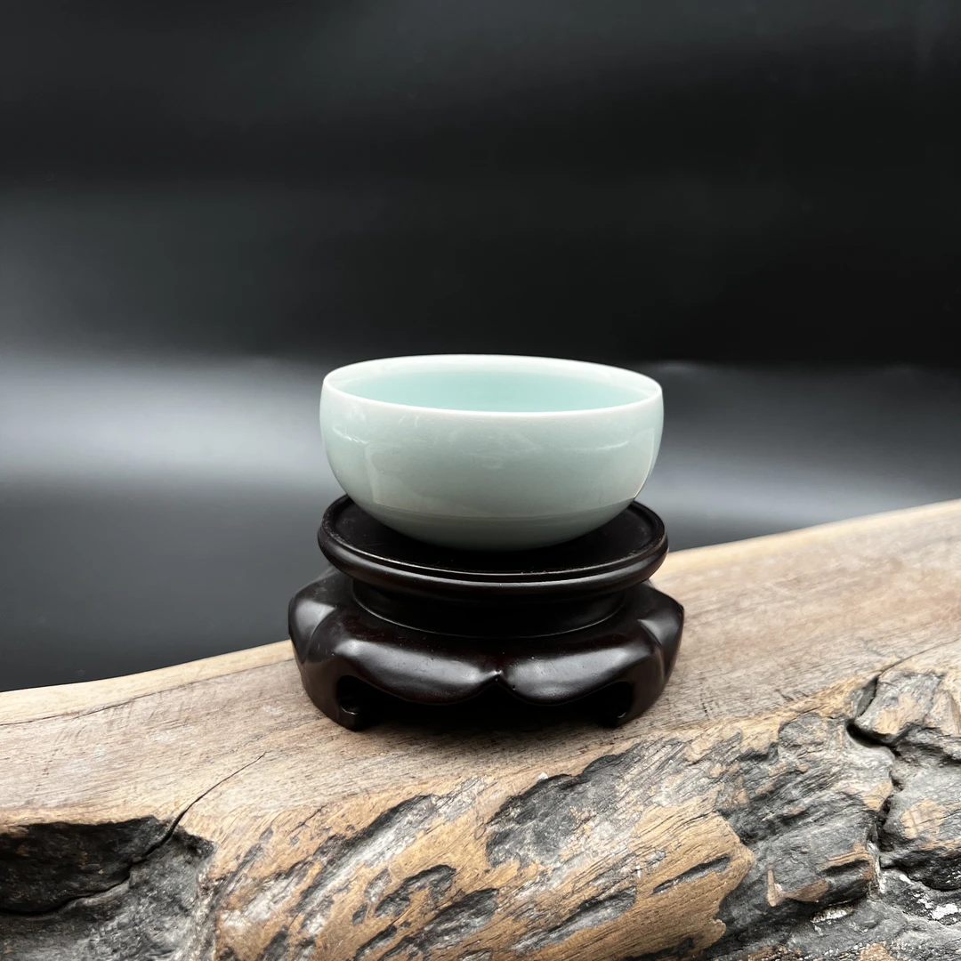 良工龙泉青瓷 粉青 托烧单杯