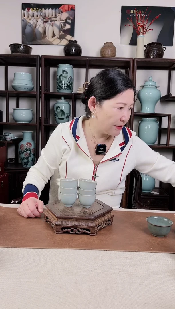 【闪购商品】杯月白釉 鸡心杯6只装