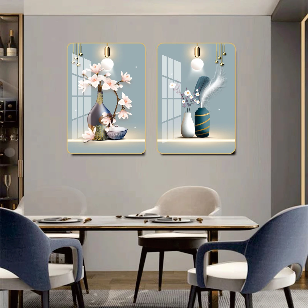新疆包邮 餐厅 现代简约装饰画卧室花开富贵晶瓷装饰画