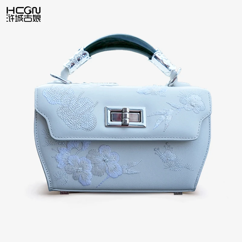 浒城古娘国风精致绣花百搭时尚复古女士轻奢高档宛香皮包BCL1801