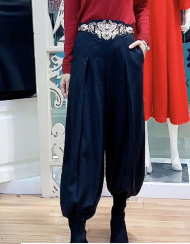 hcgn/浒城古娘样衣如意云帆锥形裤-20C1932
